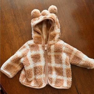 Cat & Jack Fuzzy Tan Baby Jacket 0-3 month